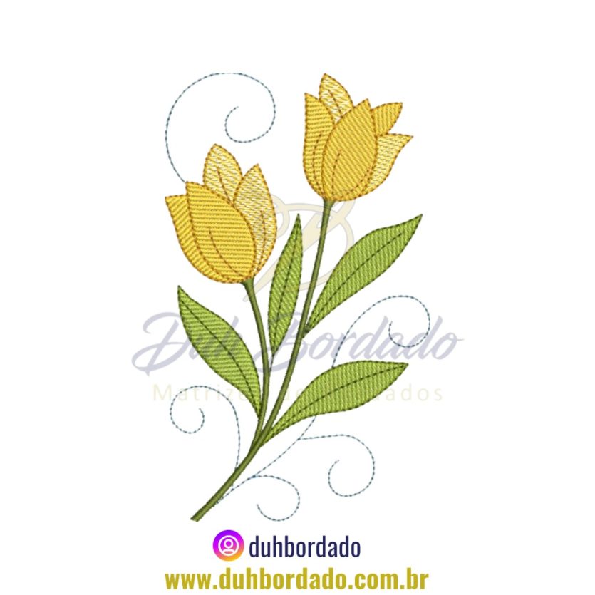 Matriz de Bordado de Flores