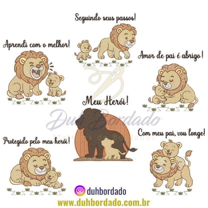 Coleção Matrizes de Bordados de Leãozinhos