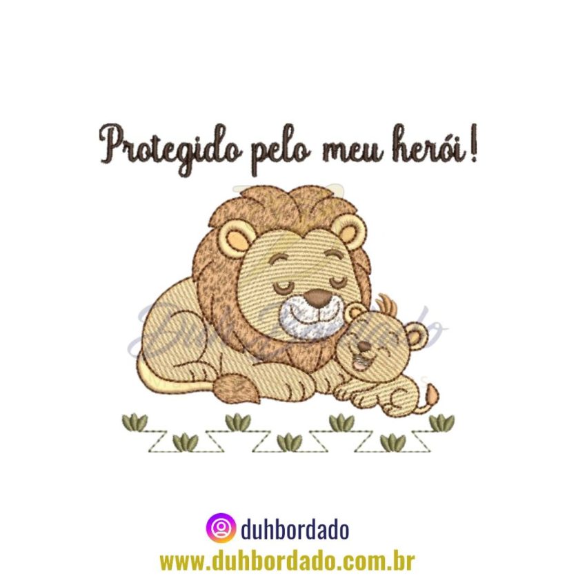 Matriz de Bordado de Leão Dia Dos Pais