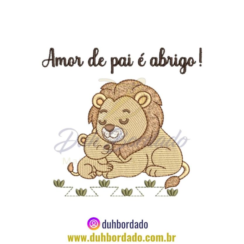 Matriz de Bordado de Leão Dia Dos Pais