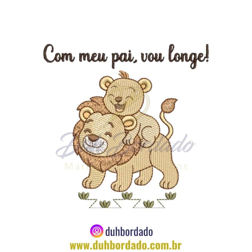 Matriz de Bordado de Leão Dia Dos Pais