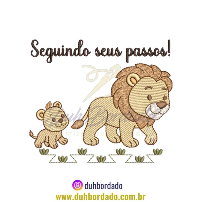 Matriz de Bordado de Leão Dia Dos Pais