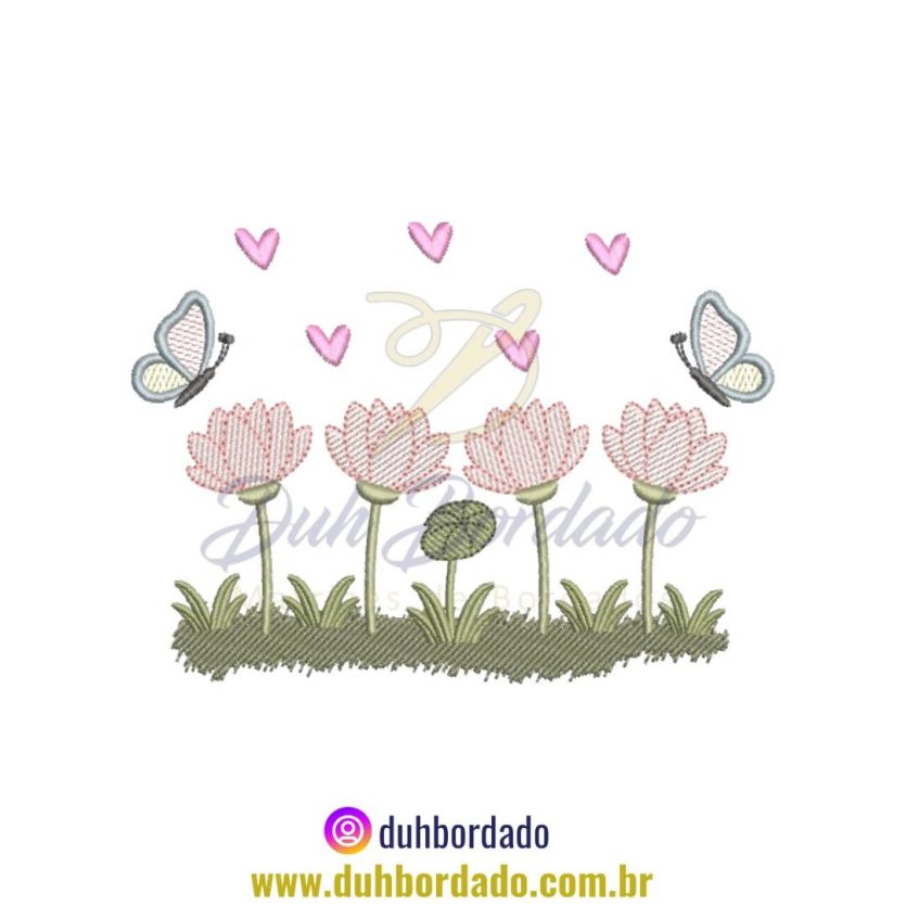 Matriz de Bordado de Jardim Floral