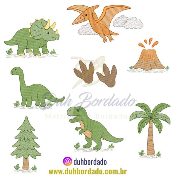 Coleção Matrizes de Bordados de Dinossauros
