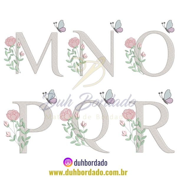 Coleção Matrizes de Bordado Alfabeto Floral - Imagem 3
