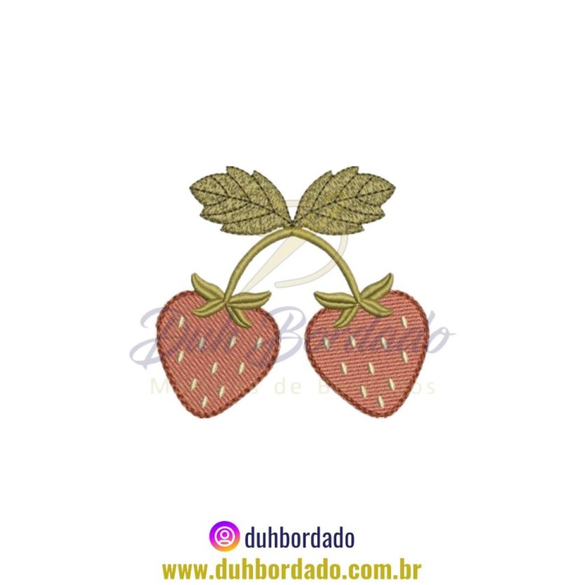 Matriz de Bordado de Dupla Morangos Delicados