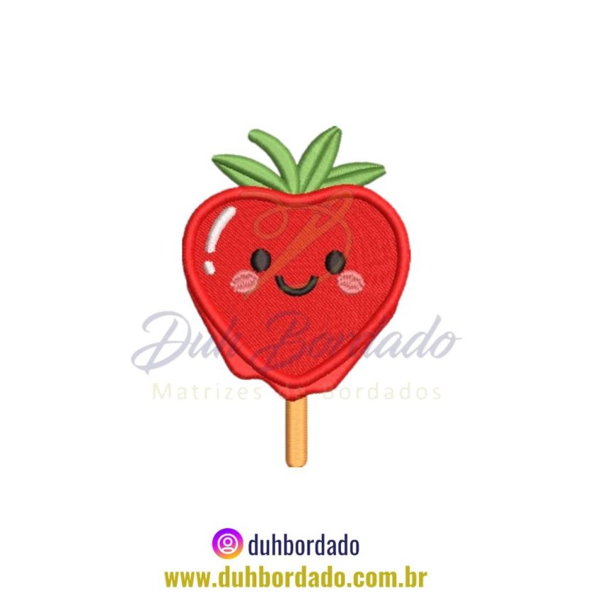 Matriz de Bordado de Morangos do Amor Sobremesa