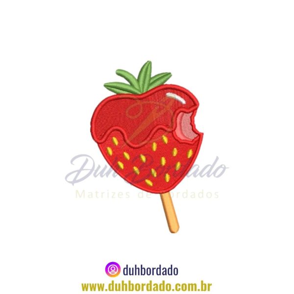Matriz de Bordado de Morangos do Amor Doce