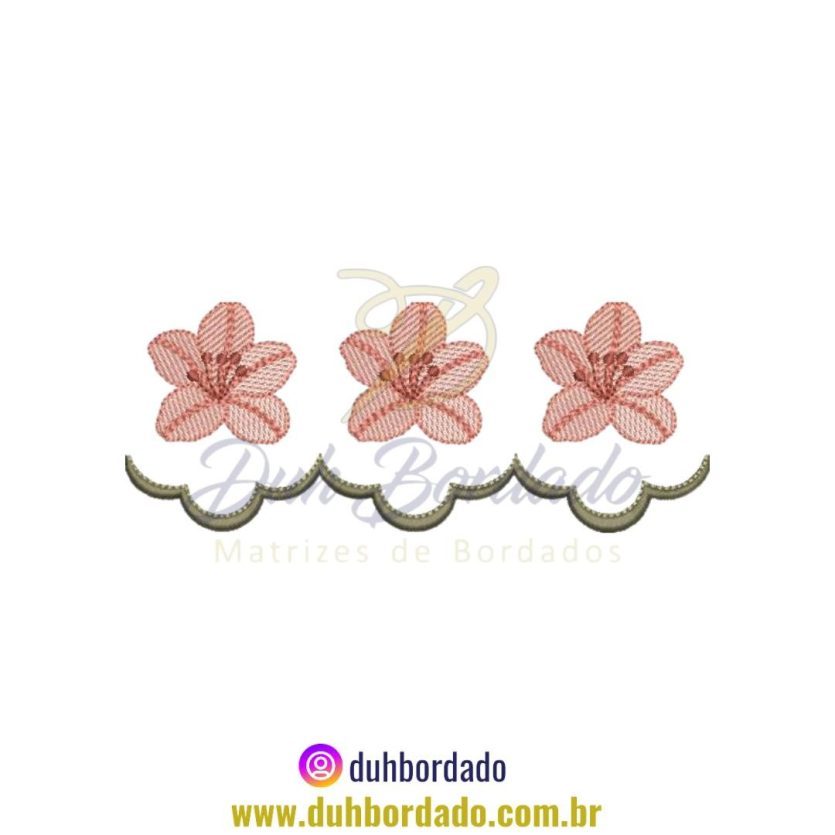 Matriz de Bordado de Azaléias Floral