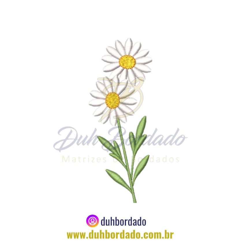 Matriz de Bordado de Margaridas Flores
