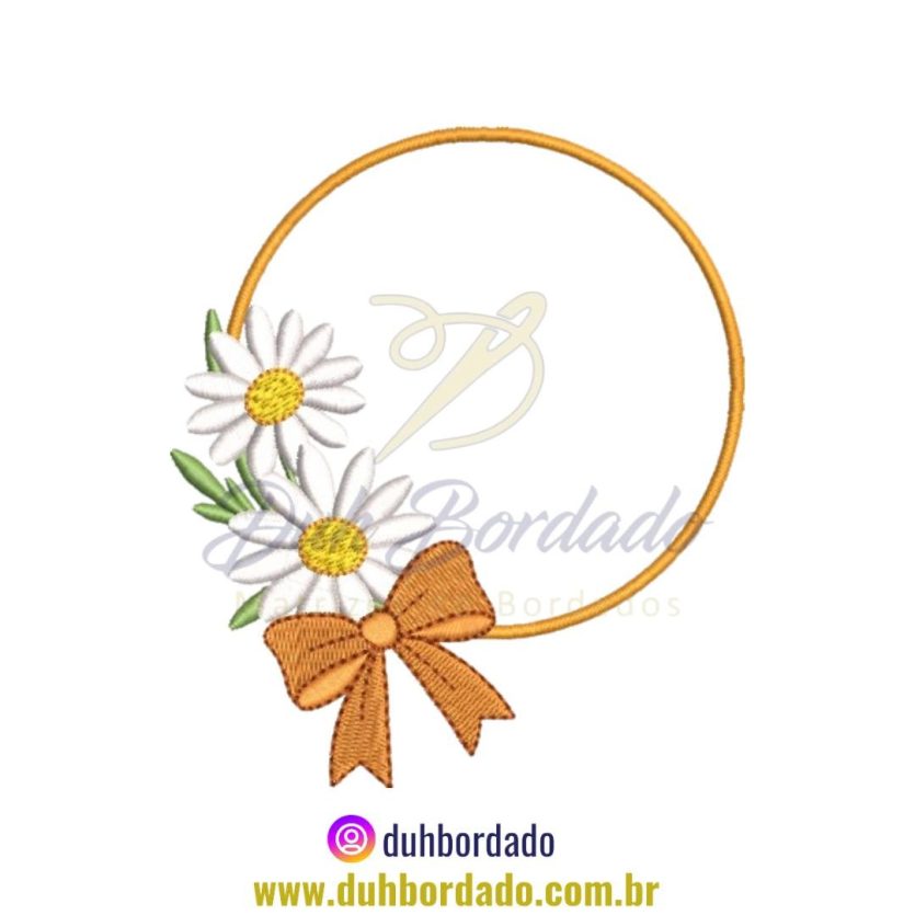 Matriz de Bordado de Moldura De Margarida
