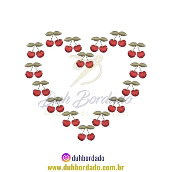 Matriz de Bordado de Cerejas Moldura