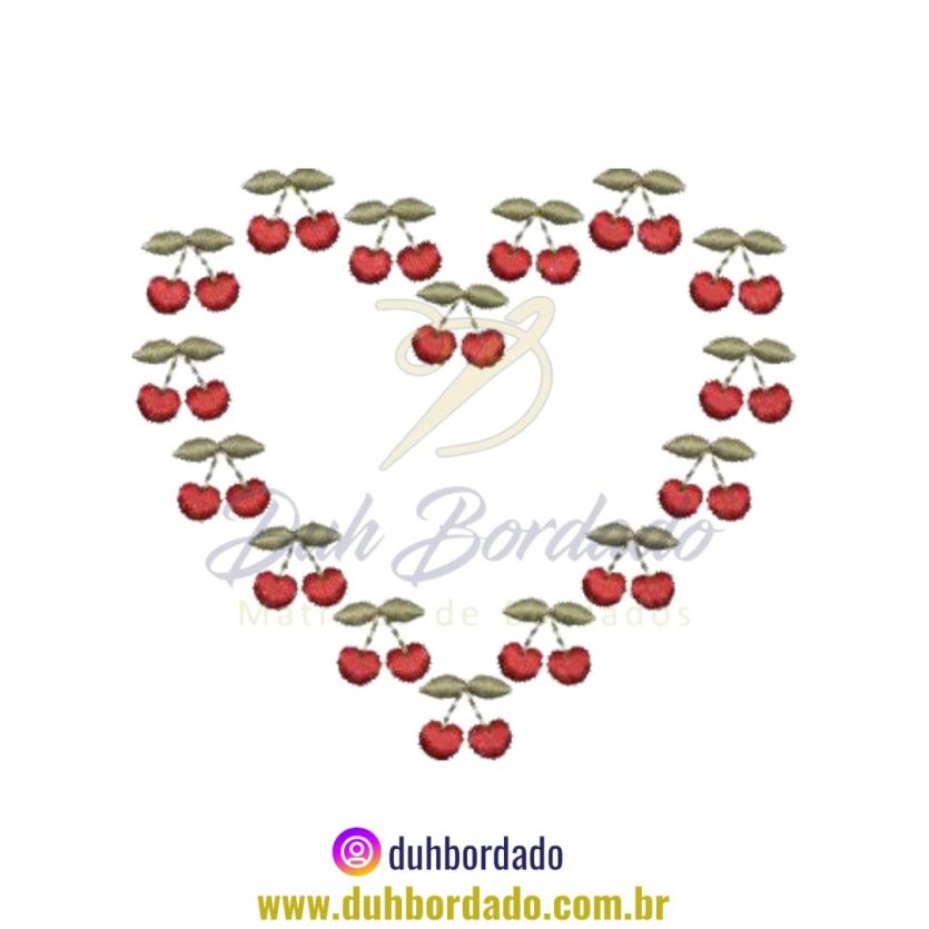 Matriz de Bordado de Cerejas Moldura