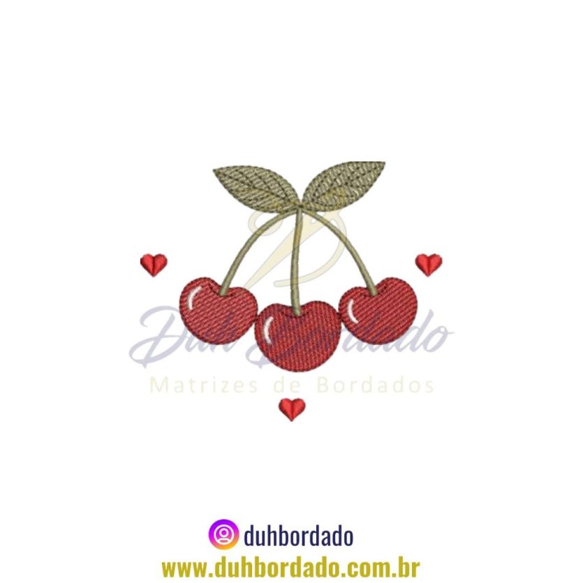 Matriz de Bordado de Cerejas Cozinha