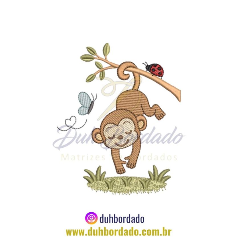 Matriz de Bordado de Macaco Infantil
