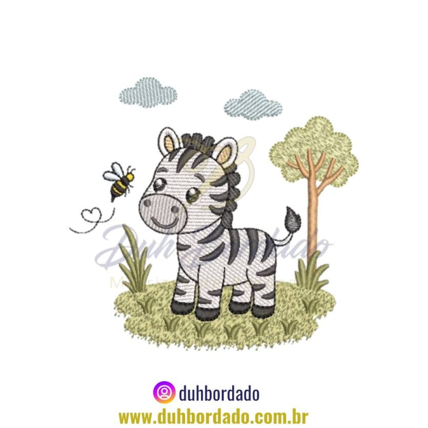 Matriz de Bordado de Zebra Infantil