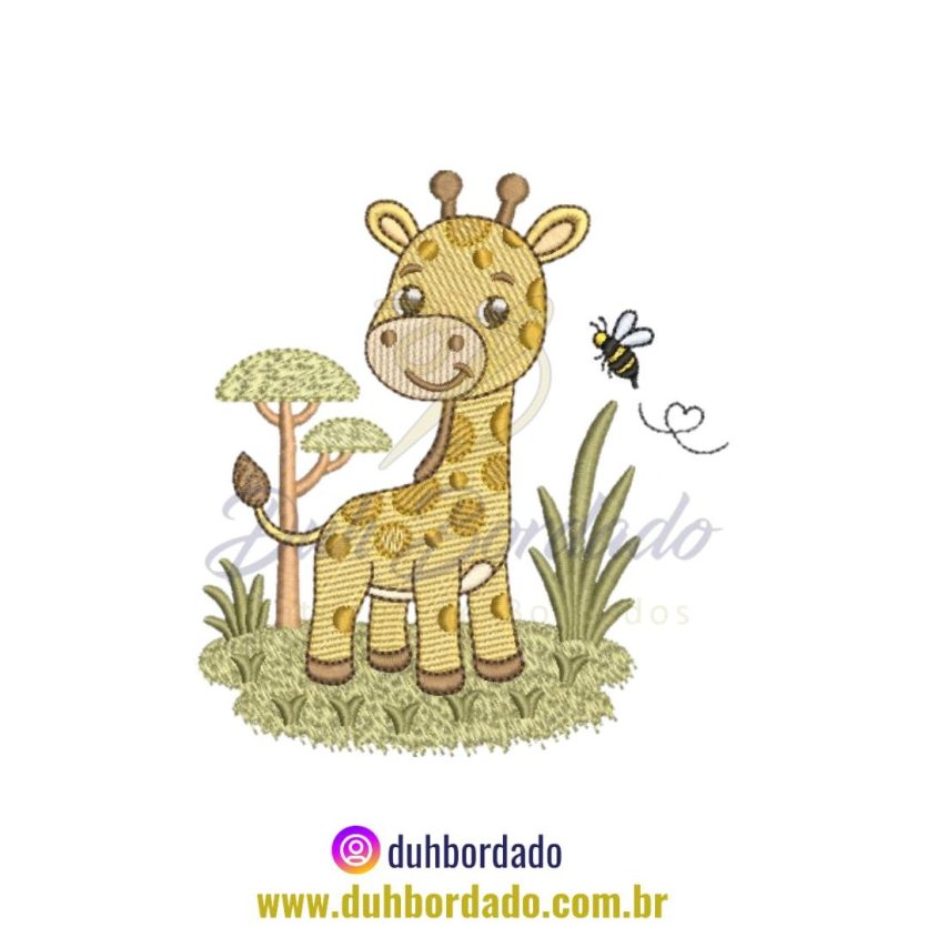 Matriz de Bordado de Girafa Infantil