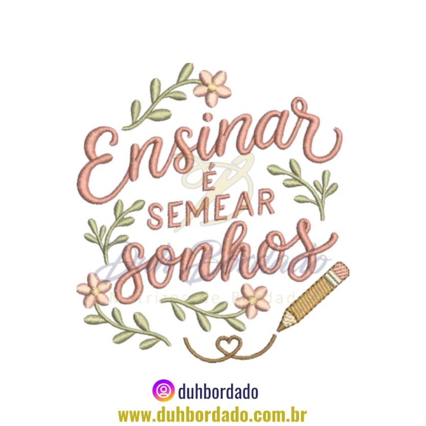Matriz de Bordado de Frase Dia Dos Professores
