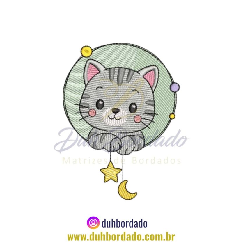 Matriz de Bordado de Gato Infantil