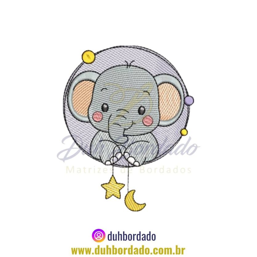 Matriz de Bordado de Elefante Infantil