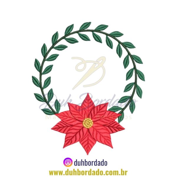 Coleção Matrizes de Bordados Flor Poinsétia Natal - Imagem 3