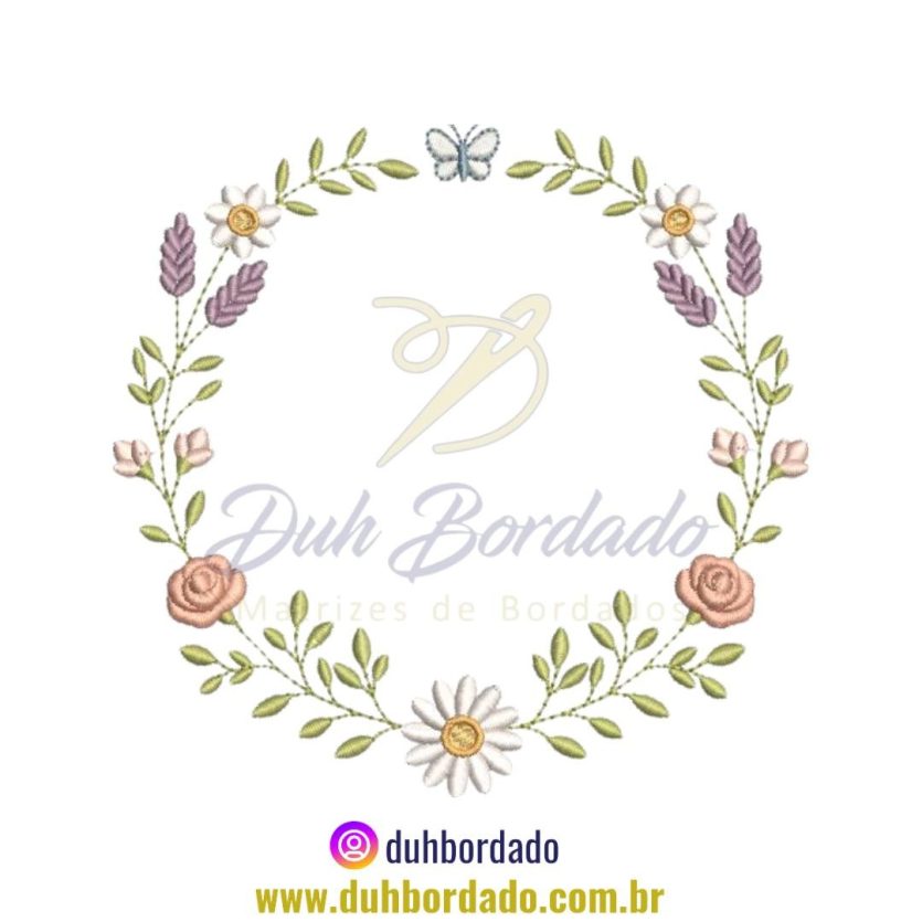 Matriz de Bordado Moldura Floral