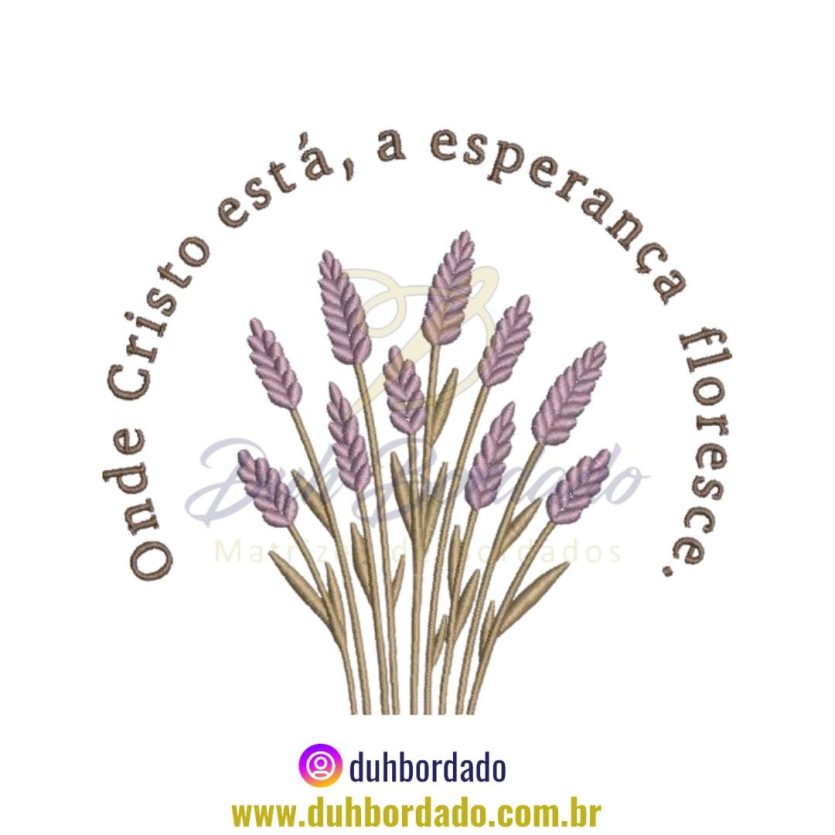 Matriz de Bordado de Frase Floral