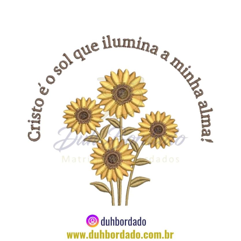 Matriz de Bordado de Frase Floral