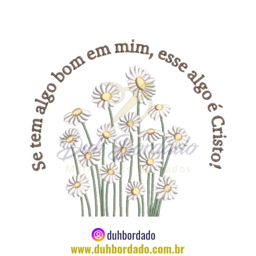 Matriz de Bordado de Frase Floral