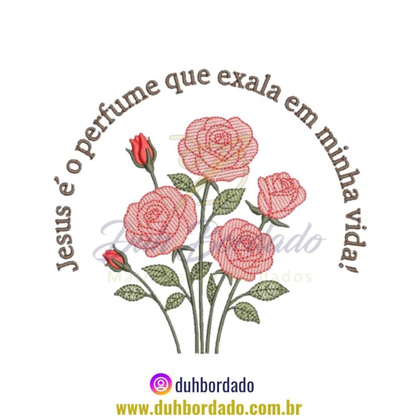 Matriz de Bordado de Frase Floral