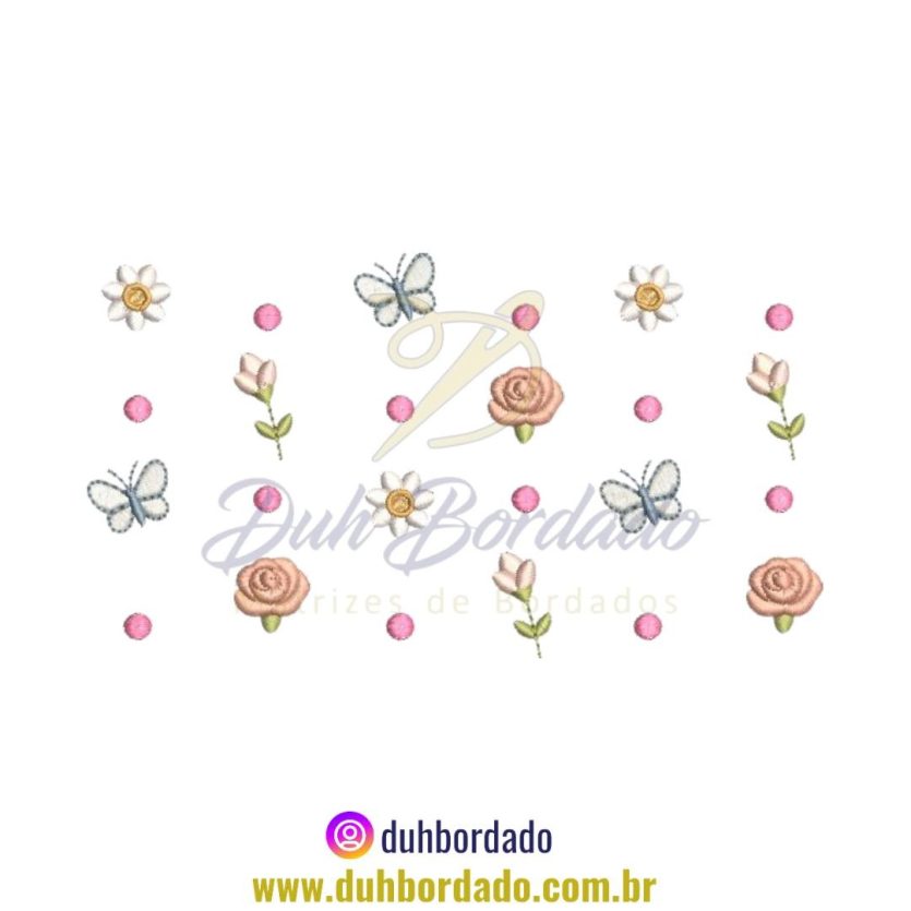 Matriz de Bordado Poá Floral