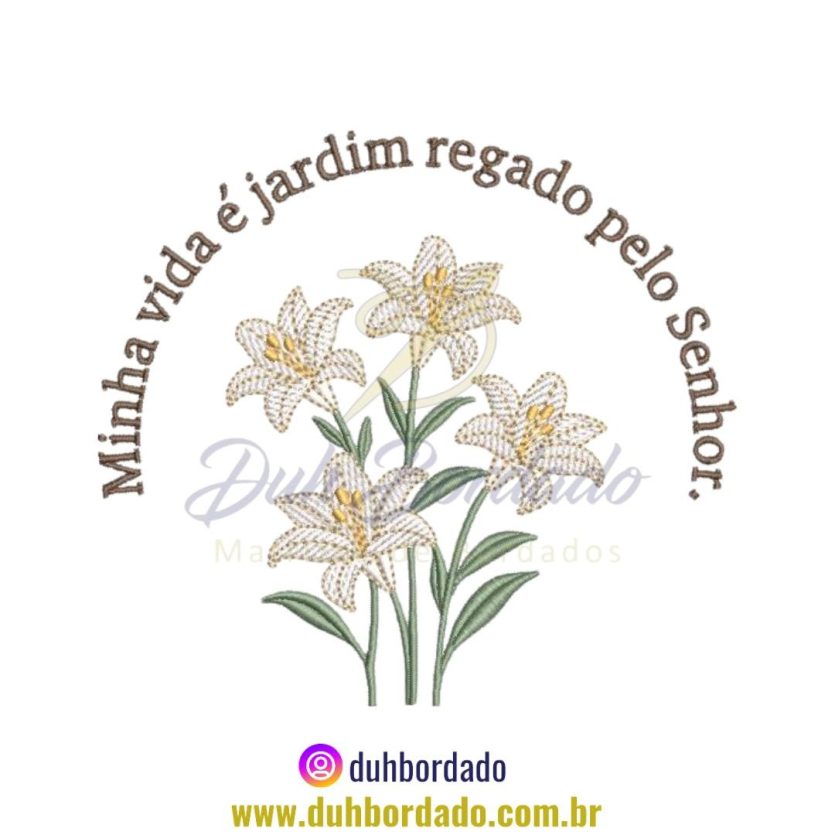 Matriz de Bordado de Frase Floral