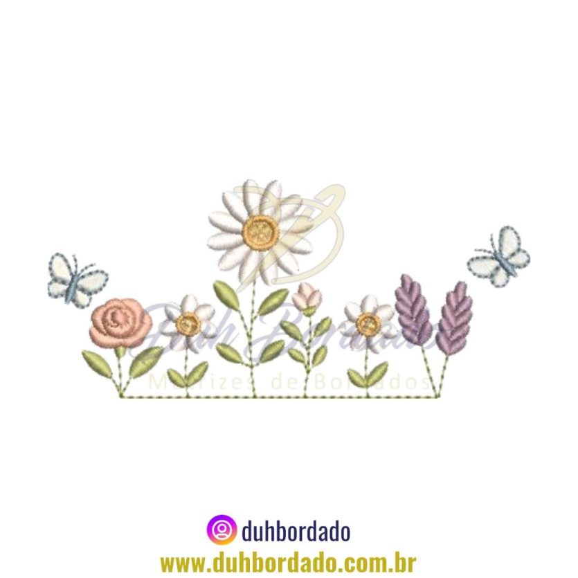 Matriz de Bordado Floral Jardim