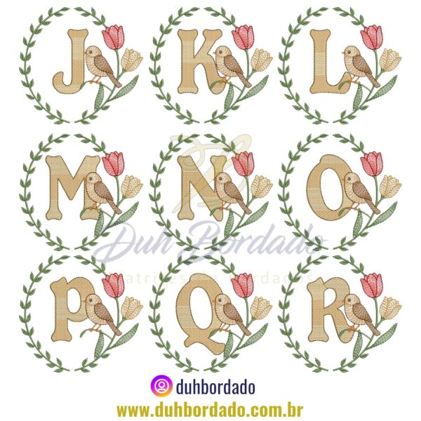 Coleção Matrizes de Bordado Alfabeto Tulipa - Imagem 2