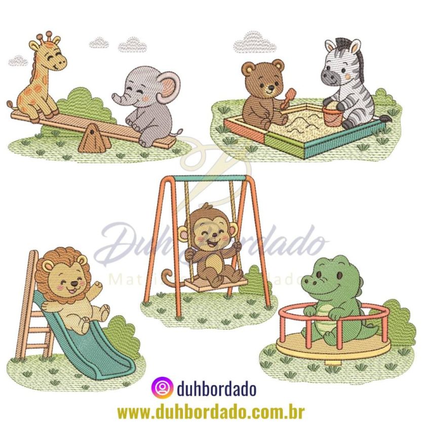 Coleção Matrizes de Bordados Animais Infantil