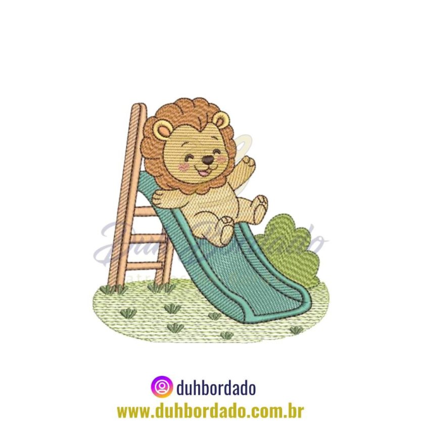 Matriz de Bordado de Animal Infantil Leão