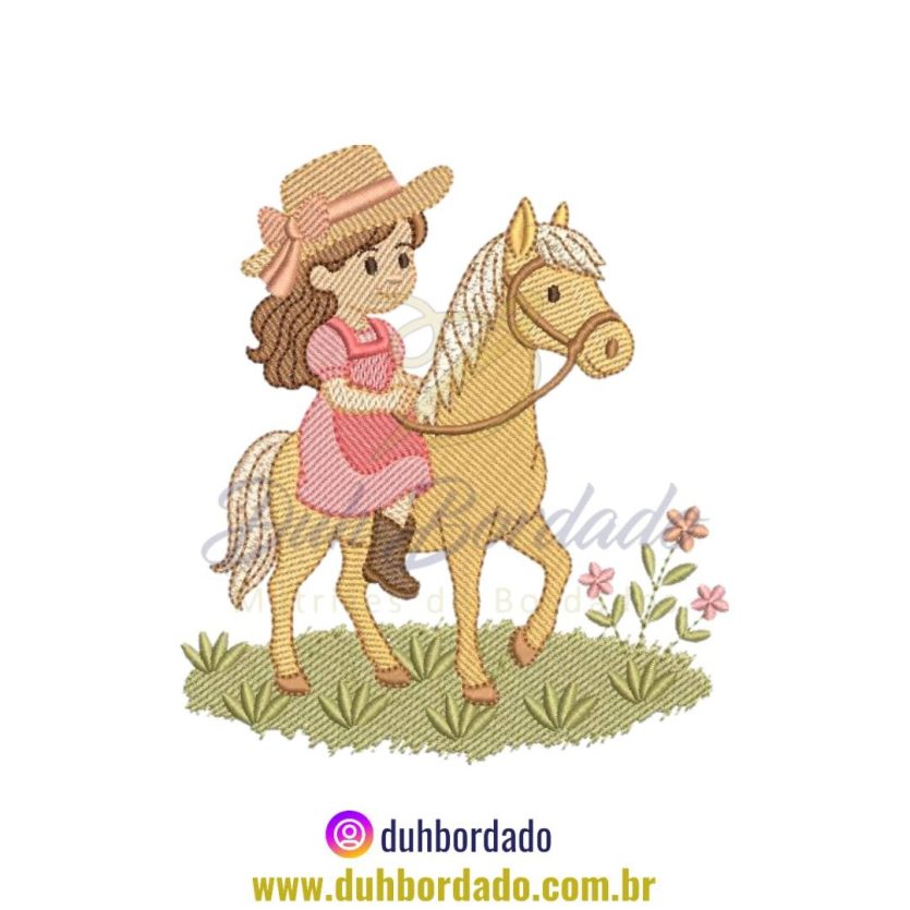 Matriz de Bordado de Menina Fazendeira