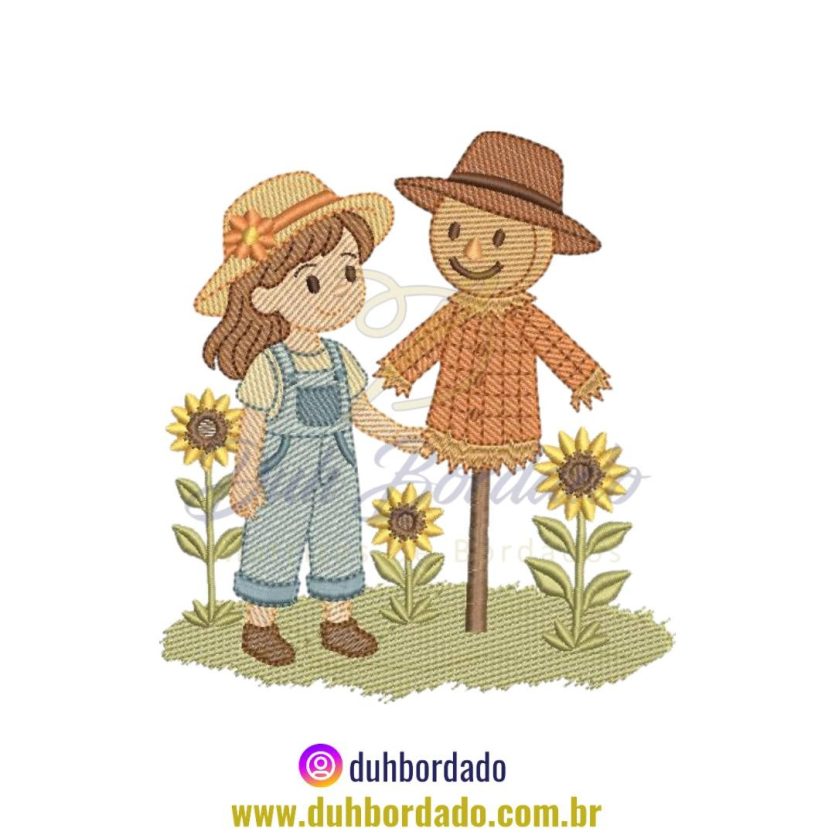 Matriz de bordado de Menina Fazendeira