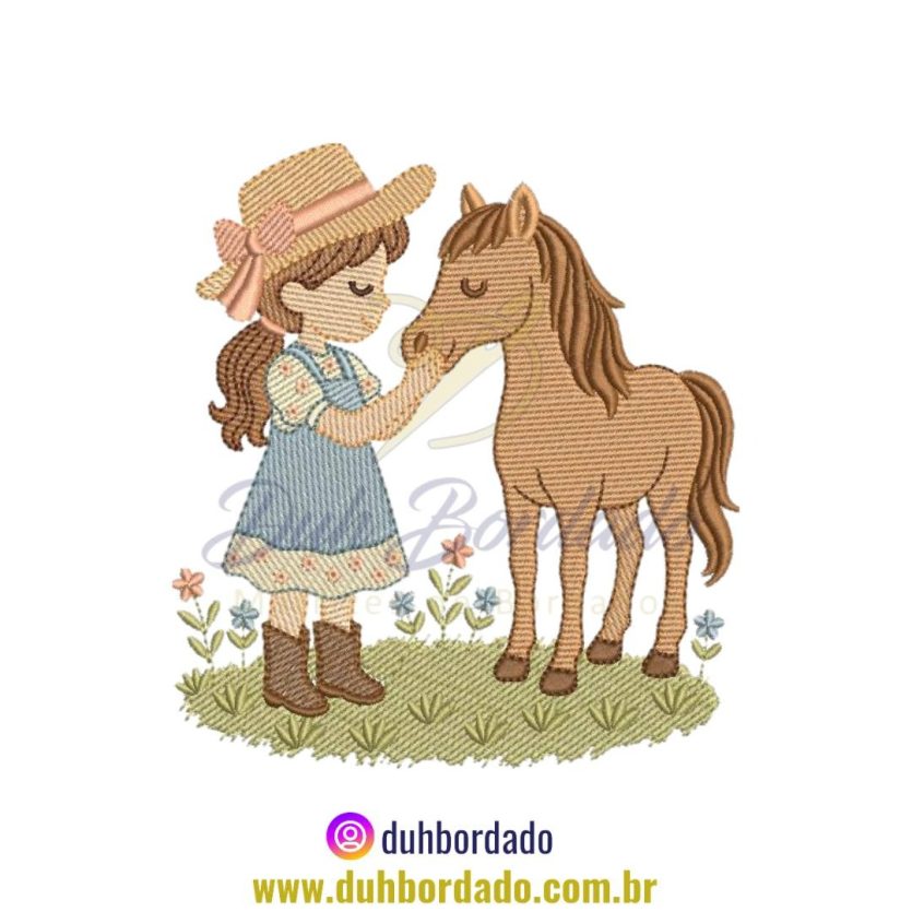 Matriz de bordado de Menina Fazendeira