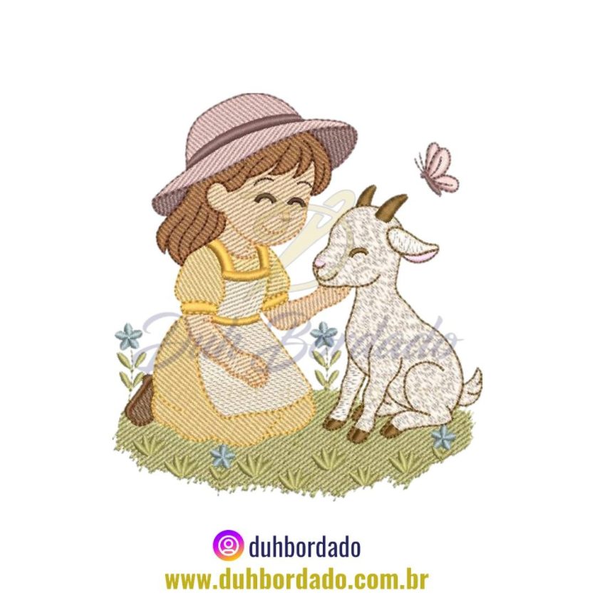 Matriz de bordado de Menina Fazendeira