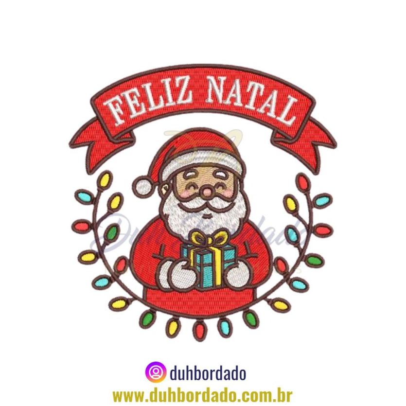 Matriz de Bordado Moldura Feliz Natal