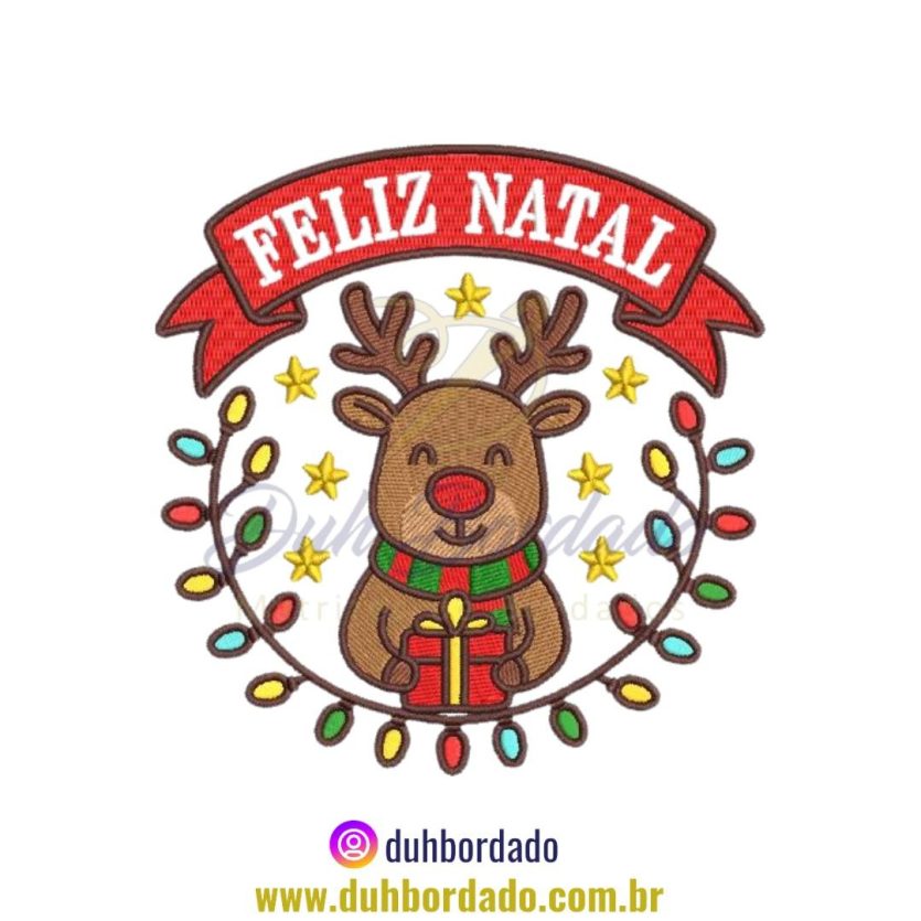 Matriz de Bordado Moldura Feliz Natal