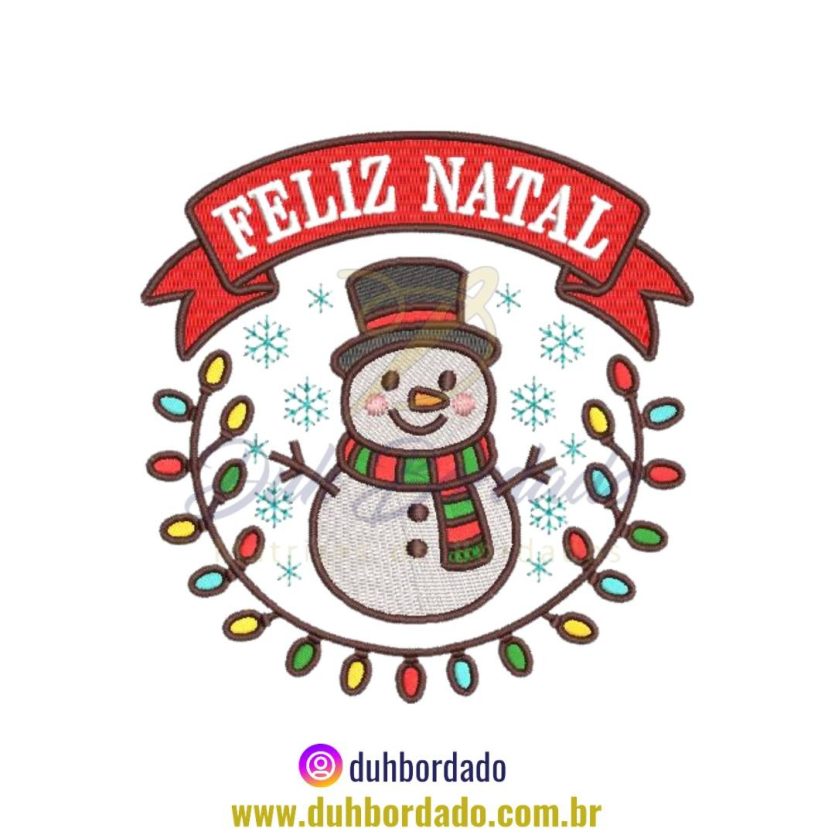 Matriz de Bordado Moldura Feliz Natal
