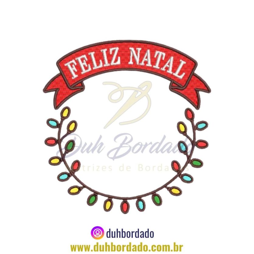 Matriz de Bordado Moldura Feliz Natal