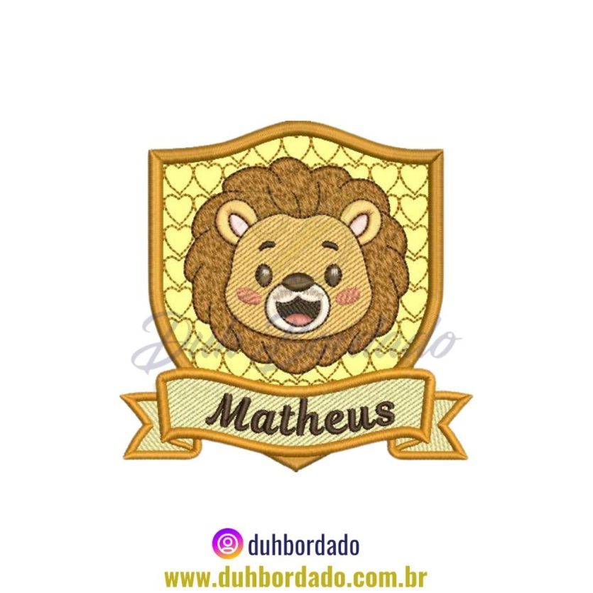 Matriz de Bordado de Moldura Leão