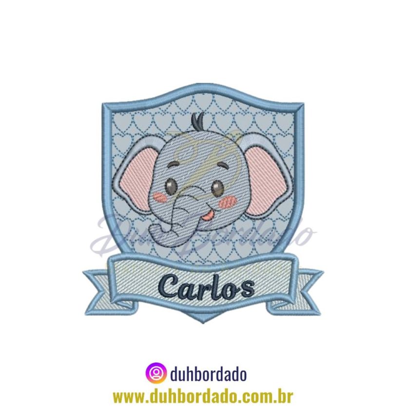 Matriz de Bordado de Moldura Elefante
