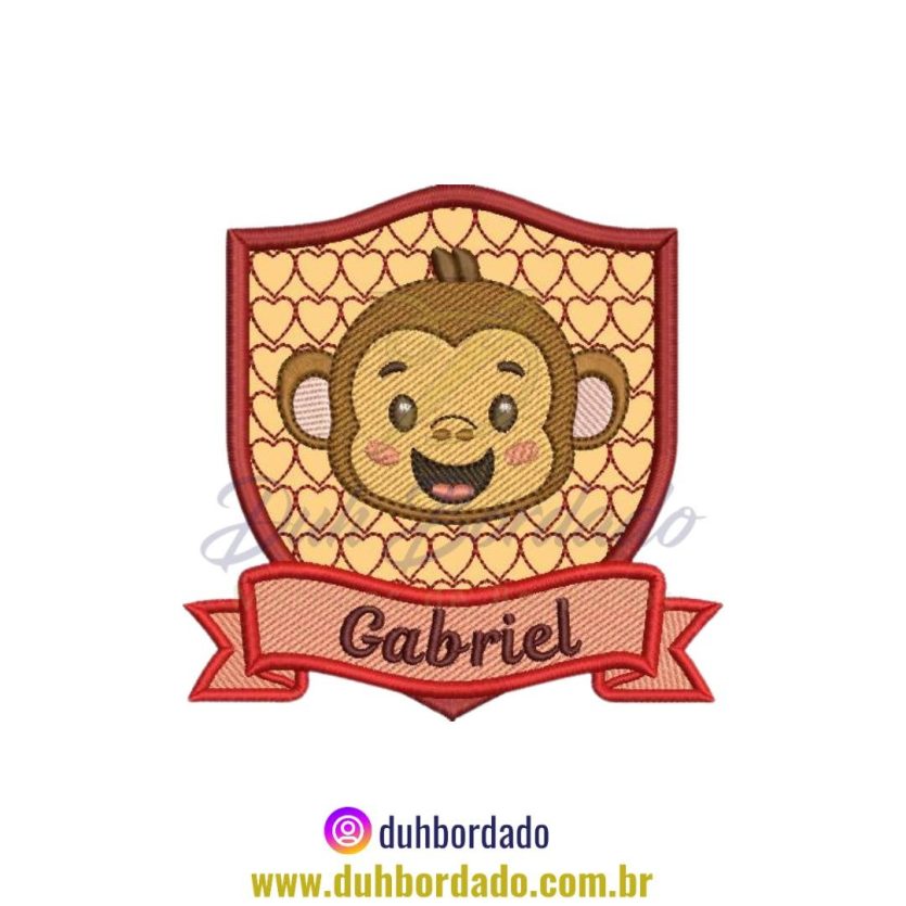 Matriz de Bordado de Moldura Macaco