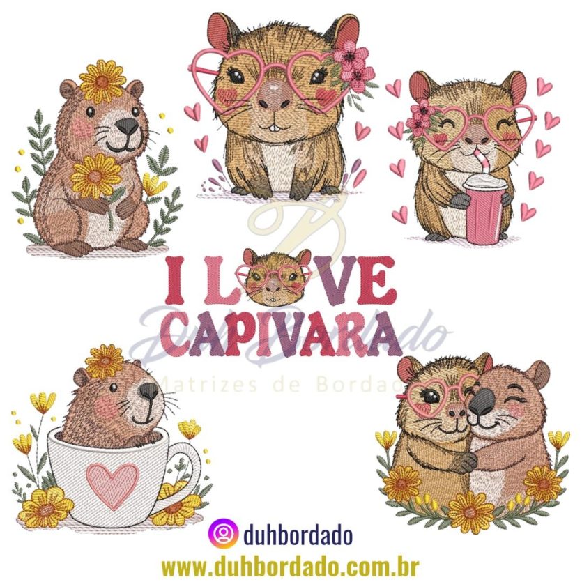 Coleção Matrizes de Bordados Capivaras