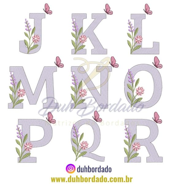 Coleção Matrizes de Bordado Alfabeto Floral - Imagem 3