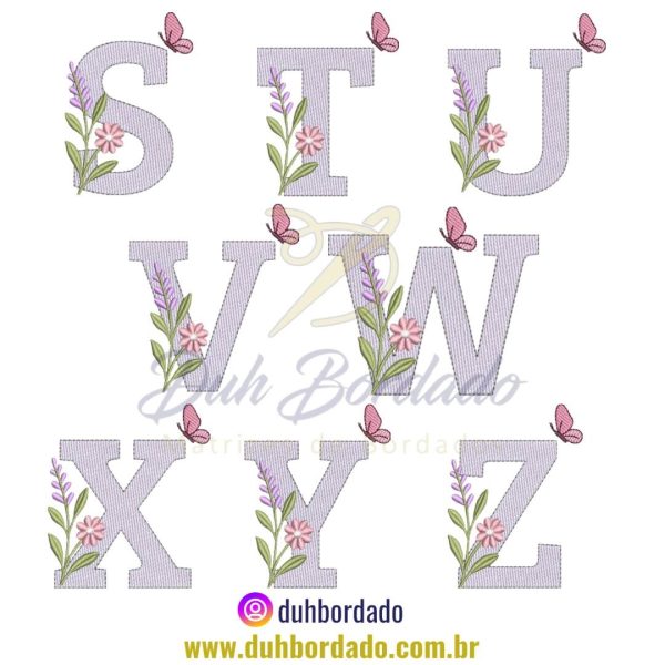 Coleção Matrizes de Bordado Alfabeto Floral - Imagem 2